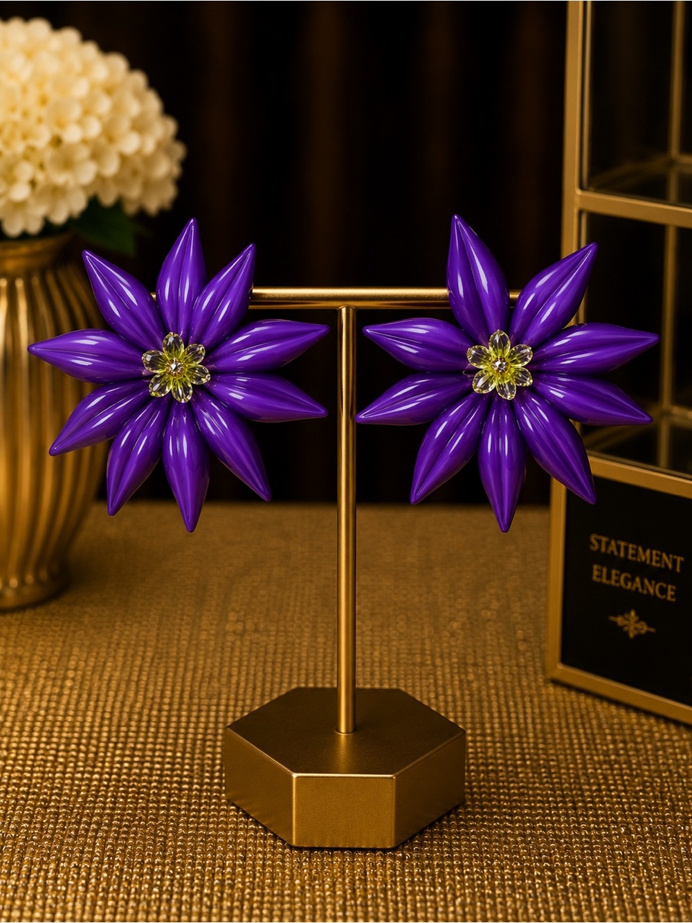 Purple Floral Decorative Wall Accent Pair by